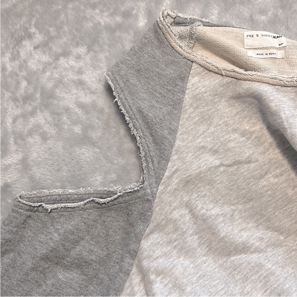 NWOT RAG & BONE standard issue slash pullover cold shoulder sweatshirt top Small - Picture 6 of 9